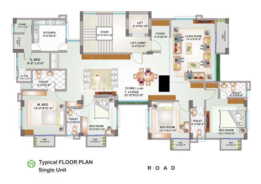 2630 sft Single unit Apt @ G block, Apartment/Flats at Bashundhara R/A