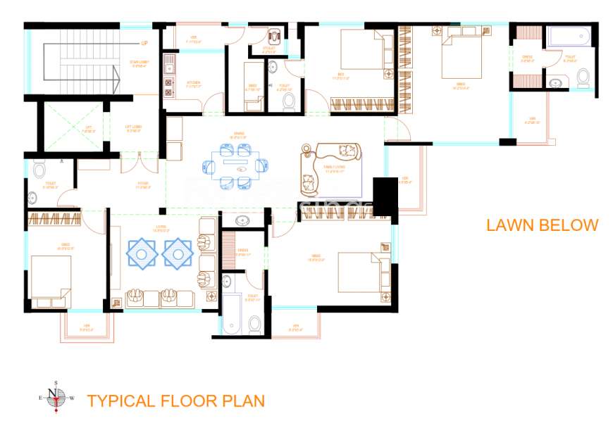 2450 sft Single unit apt. with Gas & Lawn, Apartment/Flats at Bashundhara R/A