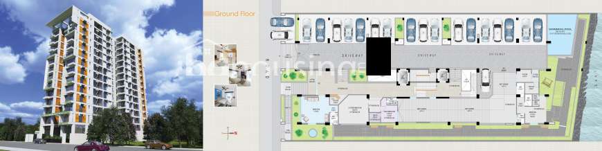 4050 Sft Luxurious Lake view Apartment with Pool & GYM, Apartment/Flats at Bashundhara R/A