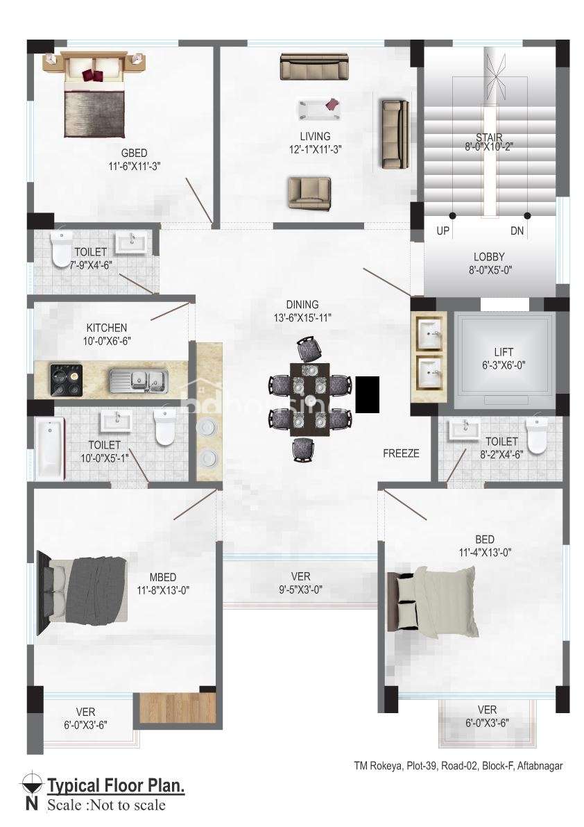 TM Rokeya, Apartment/Flats at Aftab Nagar