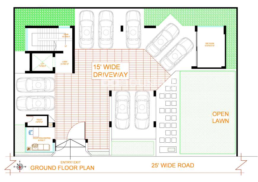 2450 sft single unit apt with Gas & Lawn, Apartment/Flats at Bashundhara R/A