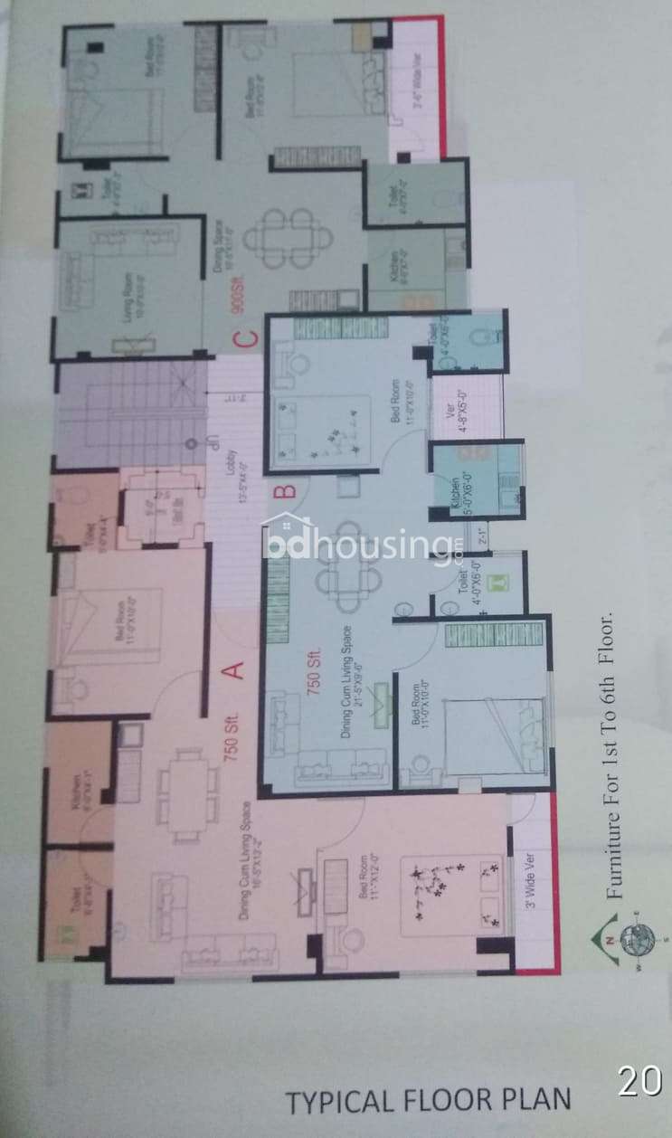 750 Square Feet Flat only 24 Lac .. Gas Connected, Apartment/Flats at Cantonment