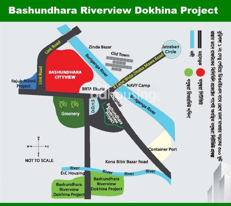 Bashundhara Riverview Dokhina Project, keraniganj, Residential Plot at Keraniganj
