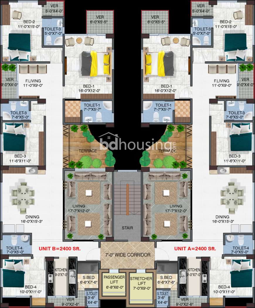 4500Tk/sft Upcoming Luxerious 2400sft FlatLand share sale@Bashundhara R/A Block# A , Apartment/Flats at Bashundhara R/A