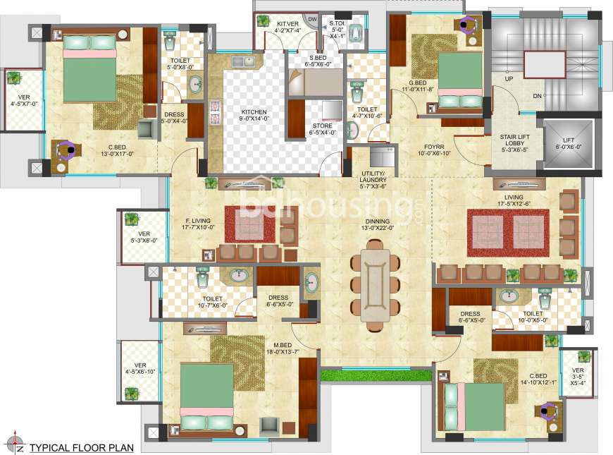Luxurious Single unit flat at Basundhara, Apartment/Flats at Bashundhara R/A