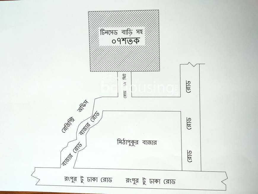 টিনসেড বাড়ি সহ ৭ শতক জমি বিক্রয় করা হবে।, Residential Plot at Mithapukur