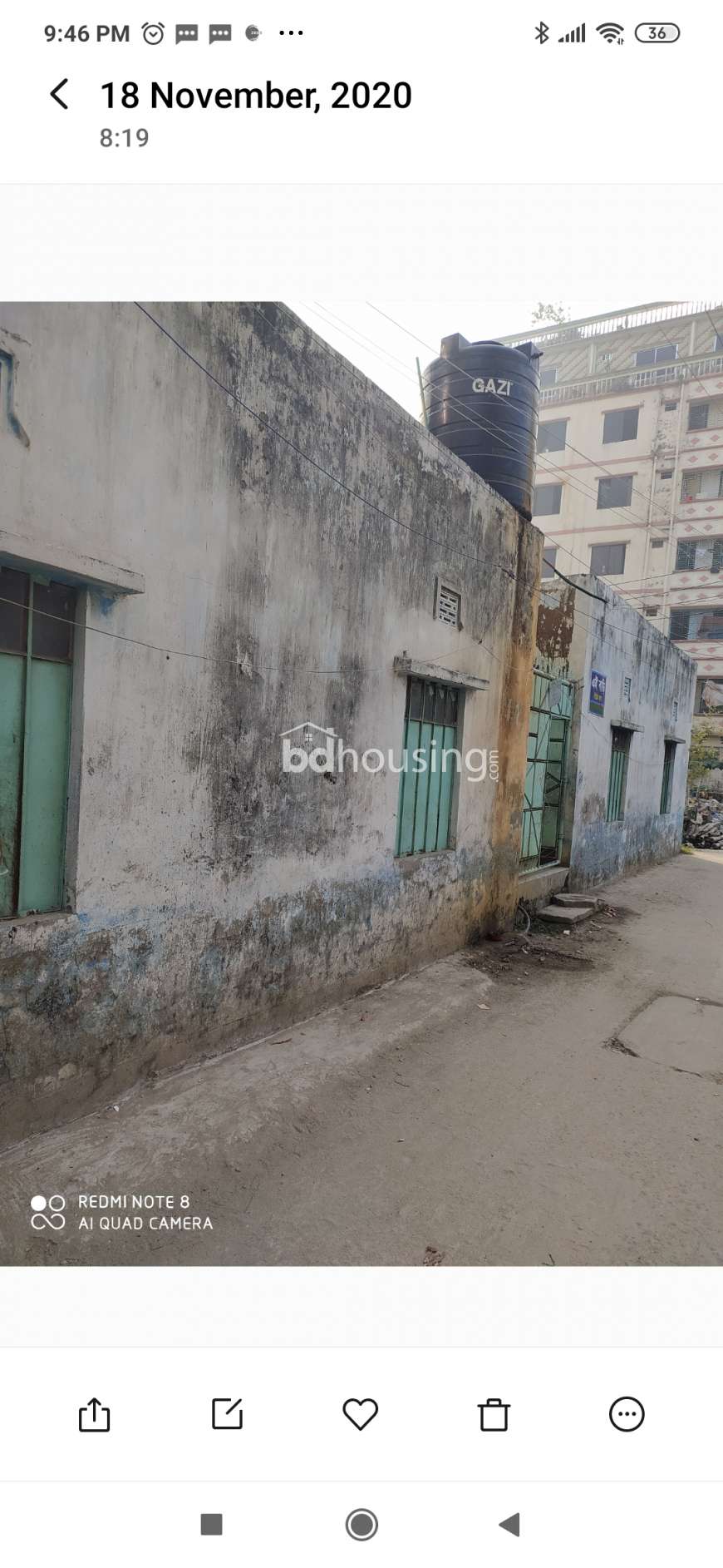 tin sheed semipucca  building. Eight Room completed. , Residential Plot at Jatrabari