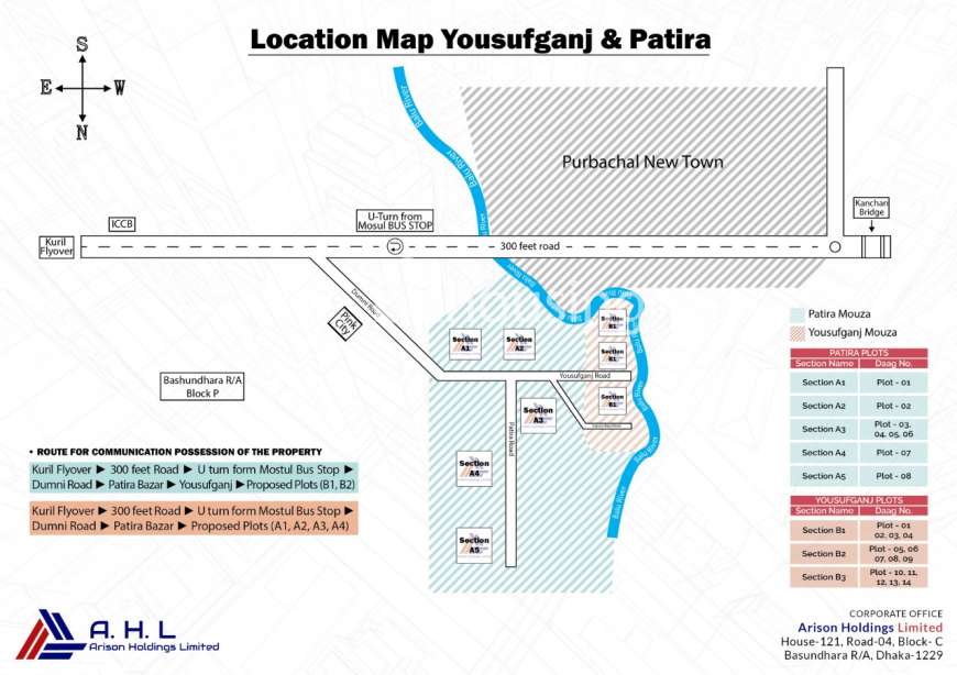 Ready Residential Plot For Sale at Patira, Khilkhet .(Near 300 Feet Purbachal) , Residential Plot at Purbachal