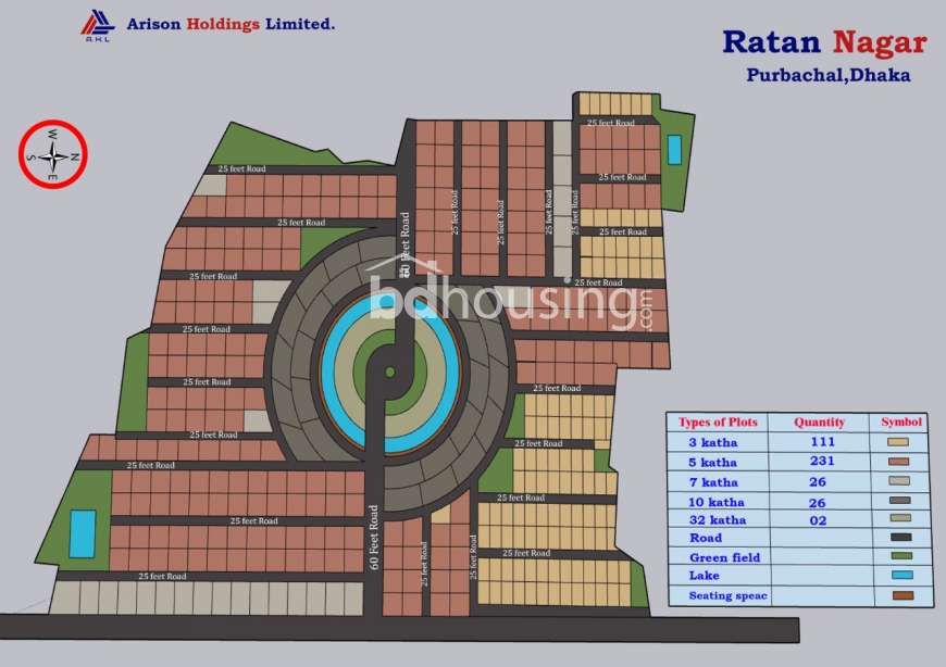 Arison Ratan Nagar,Baghpara,Purbachal,Dhaka., Residential Plot at Purbachal