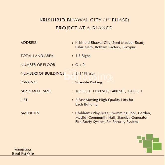 Krishibid Bhawal City, Apartment/Flats at Gazipur Sadar