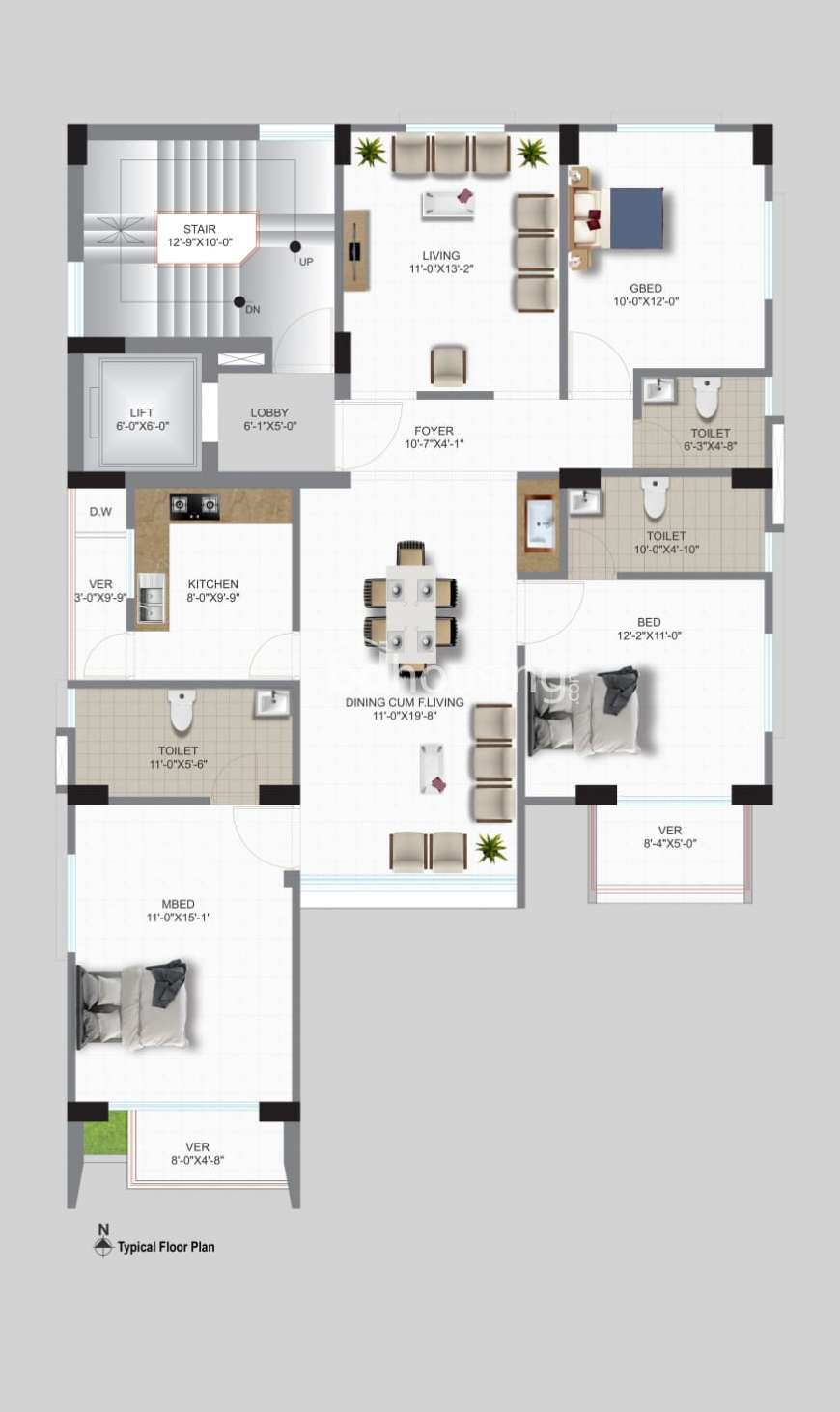 DDPL  JULIA  COTTAGE, Apartment/Flats at Bashundhara R/A