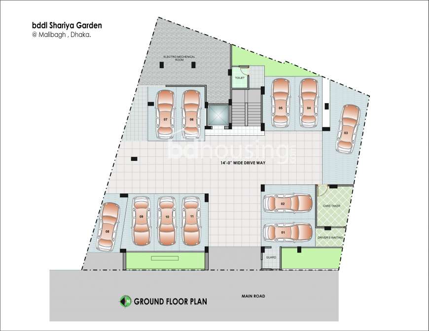 bddl Shariya Garden, Apartment/Flats at Malibag