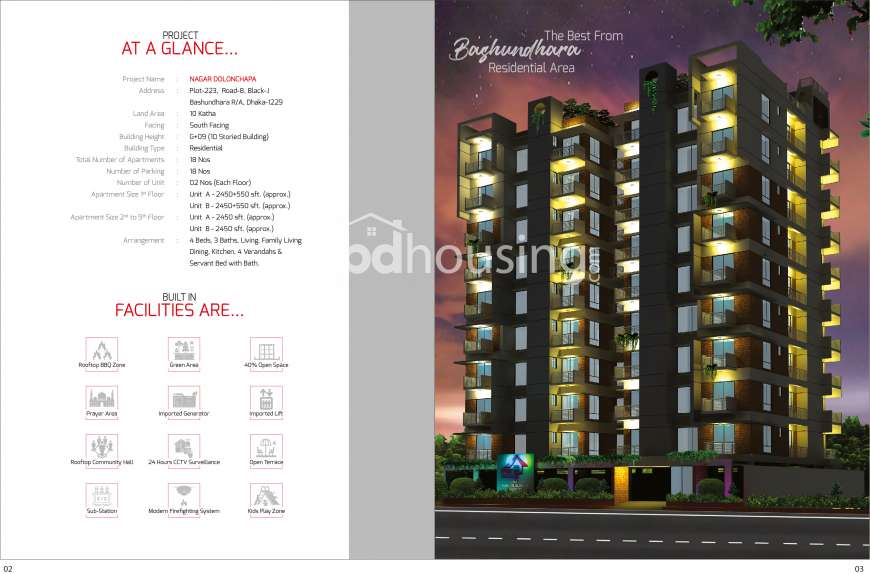 NAGAR DOLONCHAPA, Apartment/Flats at Bashundhara R/A
