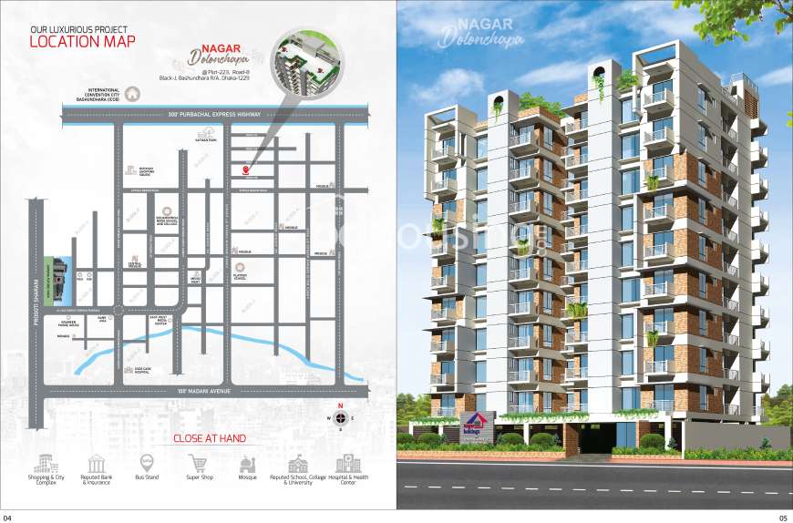 Nager Dalonchapa , Apartment/Flats at Bashundhara R/A