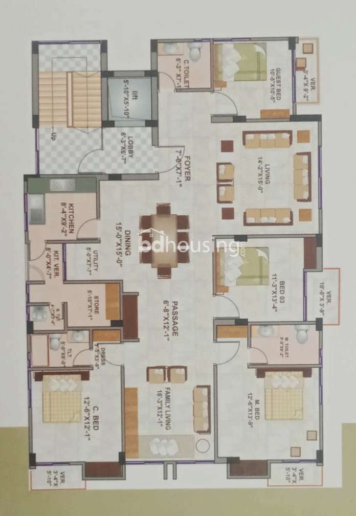 2460 sqft Flats Sale, Apartment/Flats at Bashundhara R/A