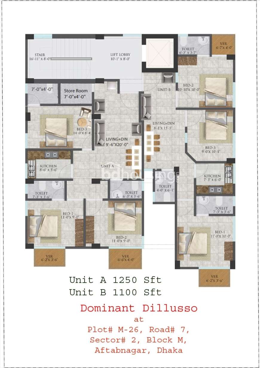 Dominant Dilluso, Apartment/Flats at Aftab Nagar