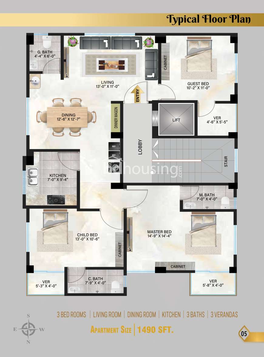ELEGANT SHOPNO NIBASH , Apartment/Flats at Aftab Nagar