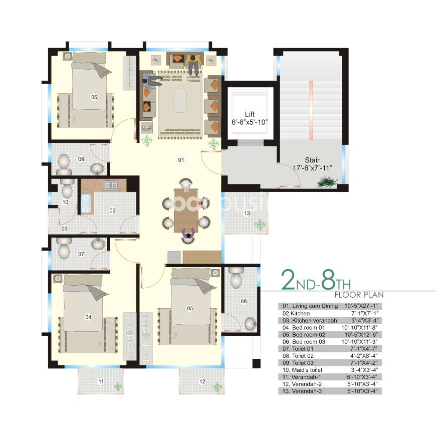 Kirti Castle, Apartment/Flats at Bashundhara R/A