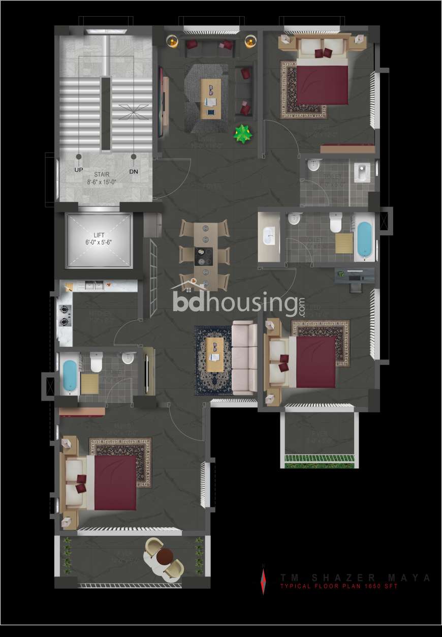  TM Shazer Maya, Apartment/Flats at Uttara