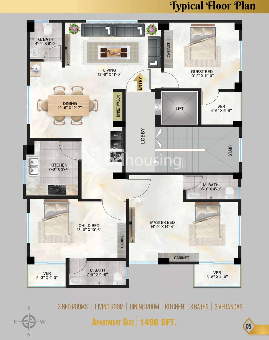 ELEGANT SHOPNO NIBASH , Apartment/Flats at Aftab Nagar