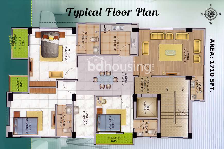 Concrete Castle Croft, Apartment/Flats at Uttara