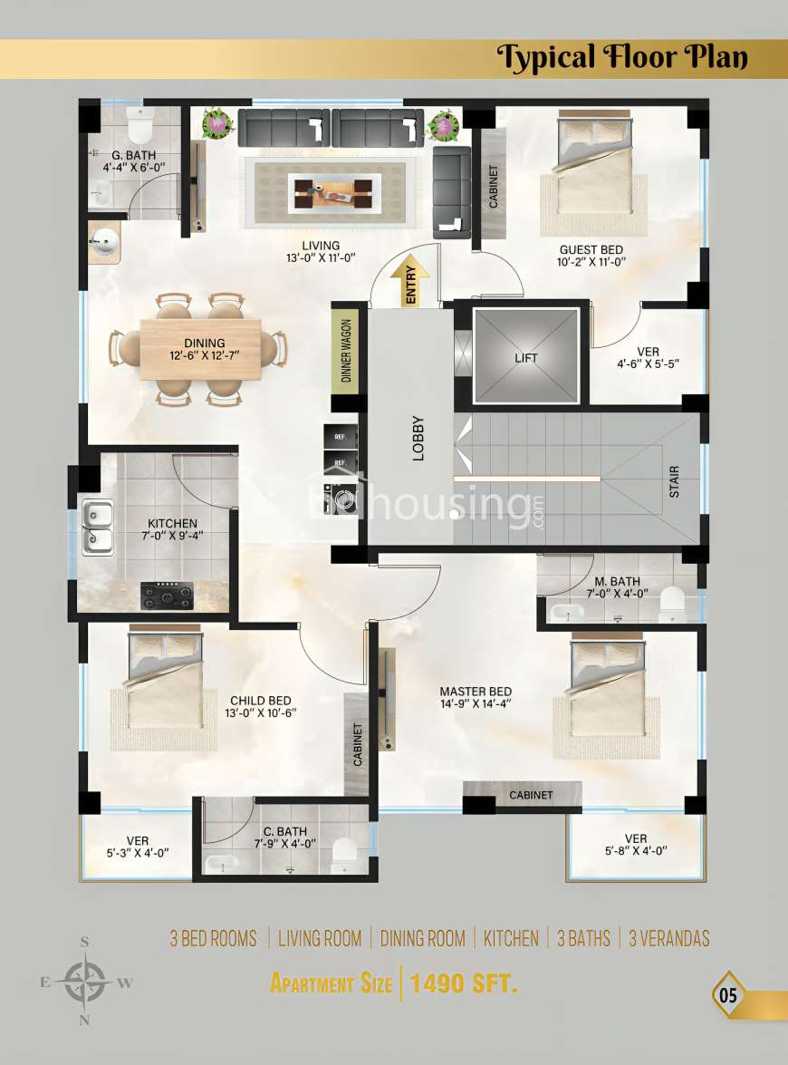 ELEGANT SHOPNO NIBASH , Apartment/Flats at Aftab Nagar