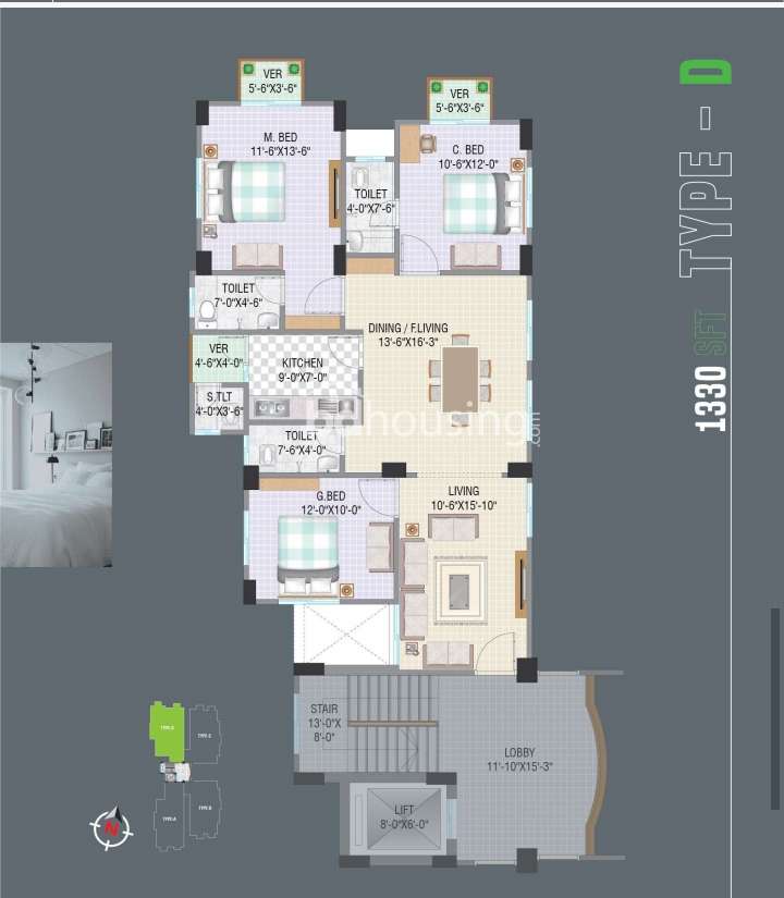 Bhaiya Housing Ltd , Apartment/Flats at Badda