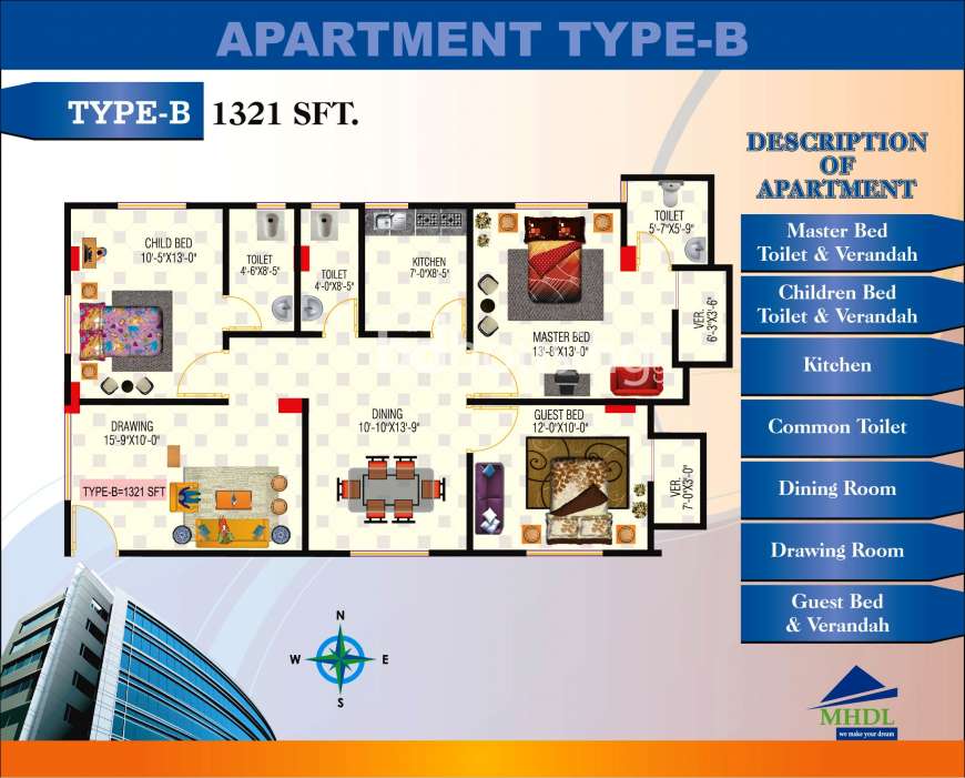 Monjil-Peace, Apartment/Flats at Uttara