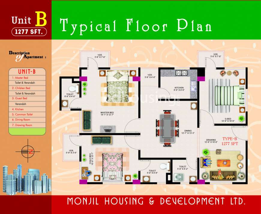 Monjil-Rose Garden, Apartment/Flats at Ashkona