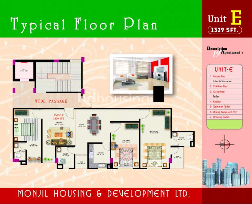 Monjil-Rose Garden, Apartment/Flats at Uttara