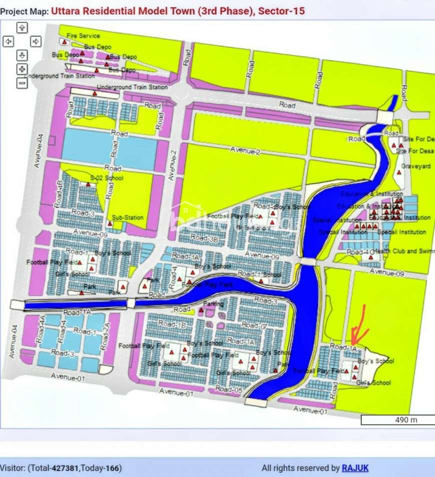 Rajuk Uttara 15 Plot, Size 5 Katha. Road #1/A. Block #A/1., Residential Plot at Uttara