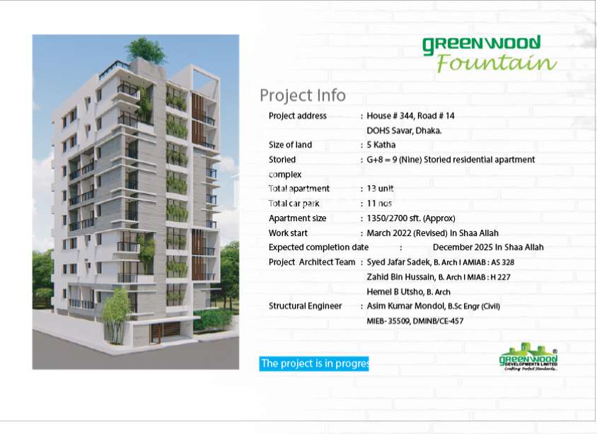 Greenwood Fountain, Apartment/Flats at Savar