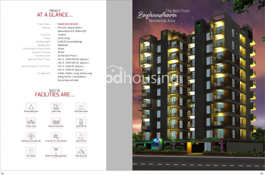 Nager Dalonchapa , Apartment/Flats at Bashundhara R/A