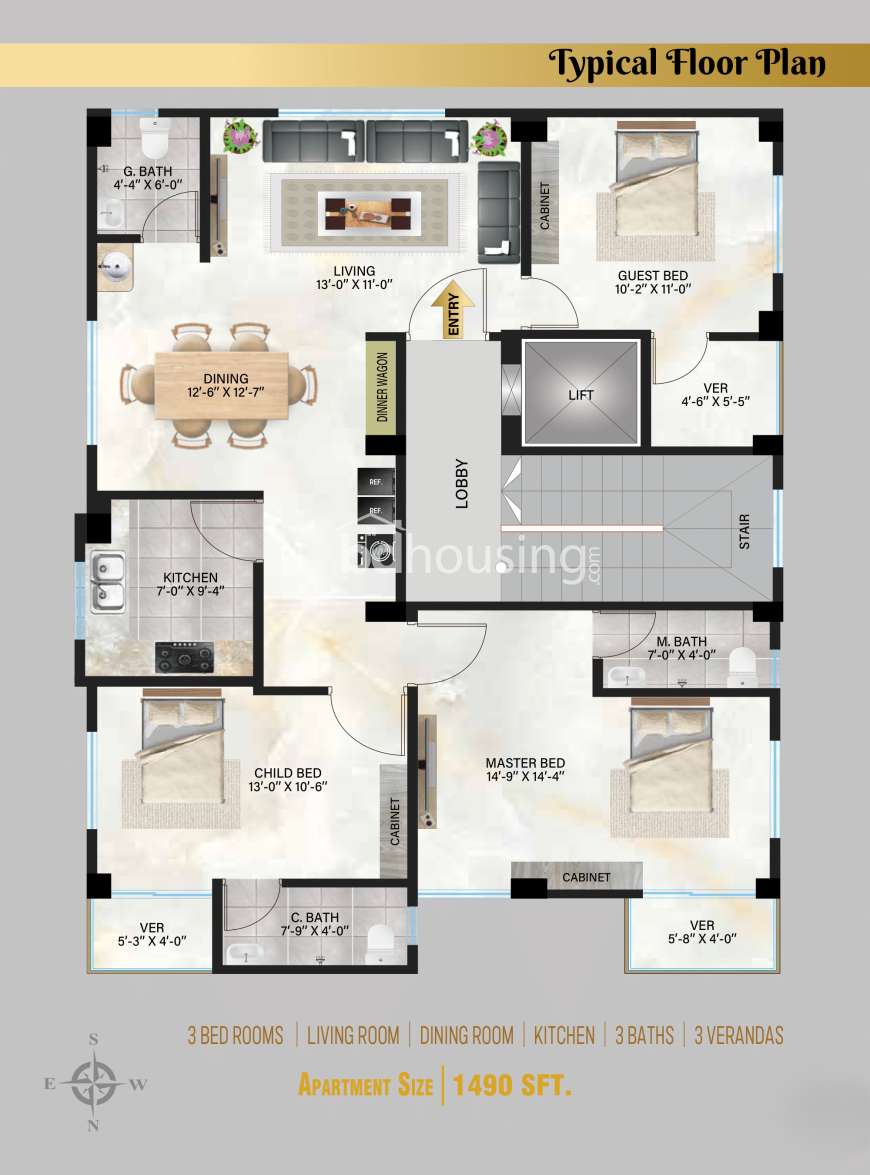 ELEGANT SHOPNO NIBASH , Apartment/Flats at Aftab Nagar